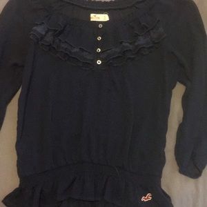 See through navy blue Hollister top.